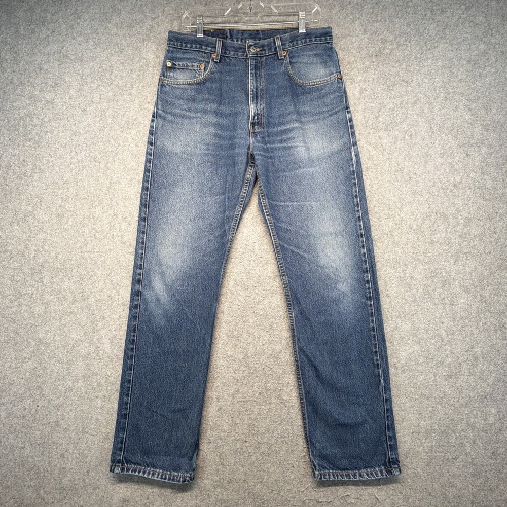 Vintage Levis 505 Straight Leg Jeans 34x32 (Fits 33x31) Blue Denim Great Fade